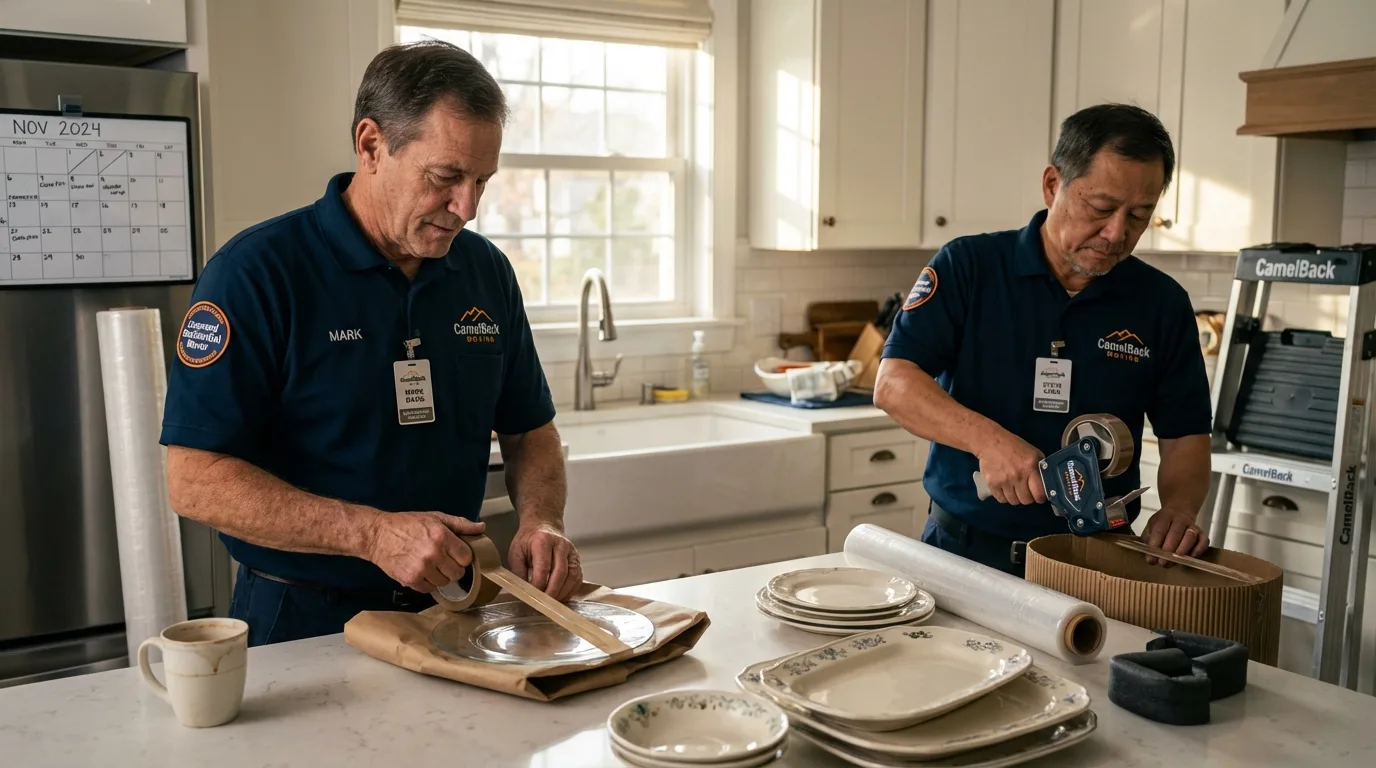 Professional crew packing kitchen dishware in Grand Forks, ND