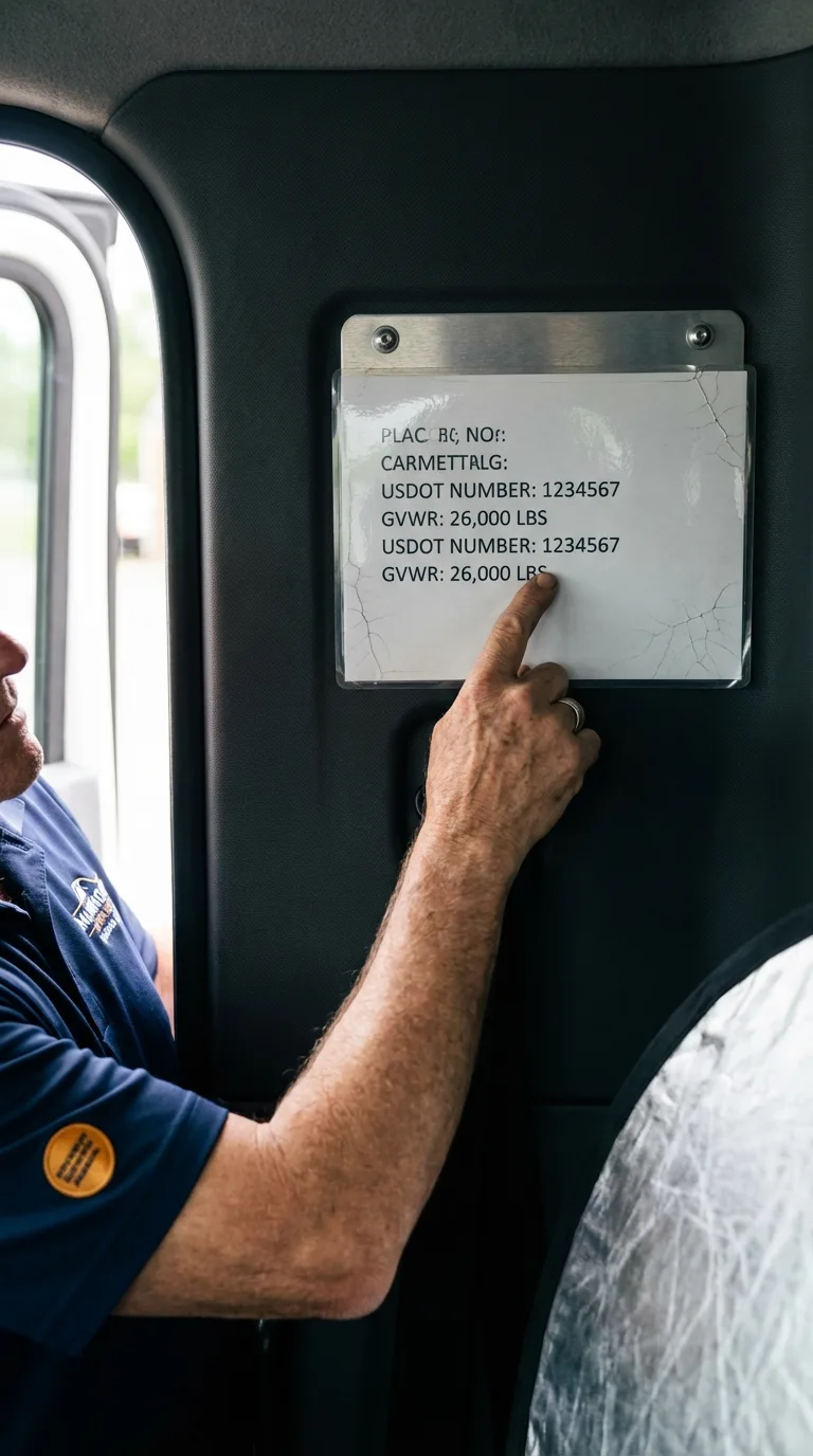 USDOT licensing placard verification in Grand Forks